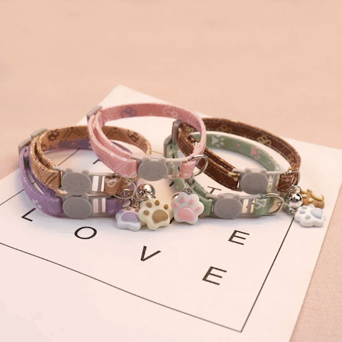 Collier chat | avec clochette et empreinte
