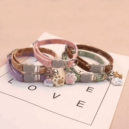 Collier chat | avec clochette et empreinte